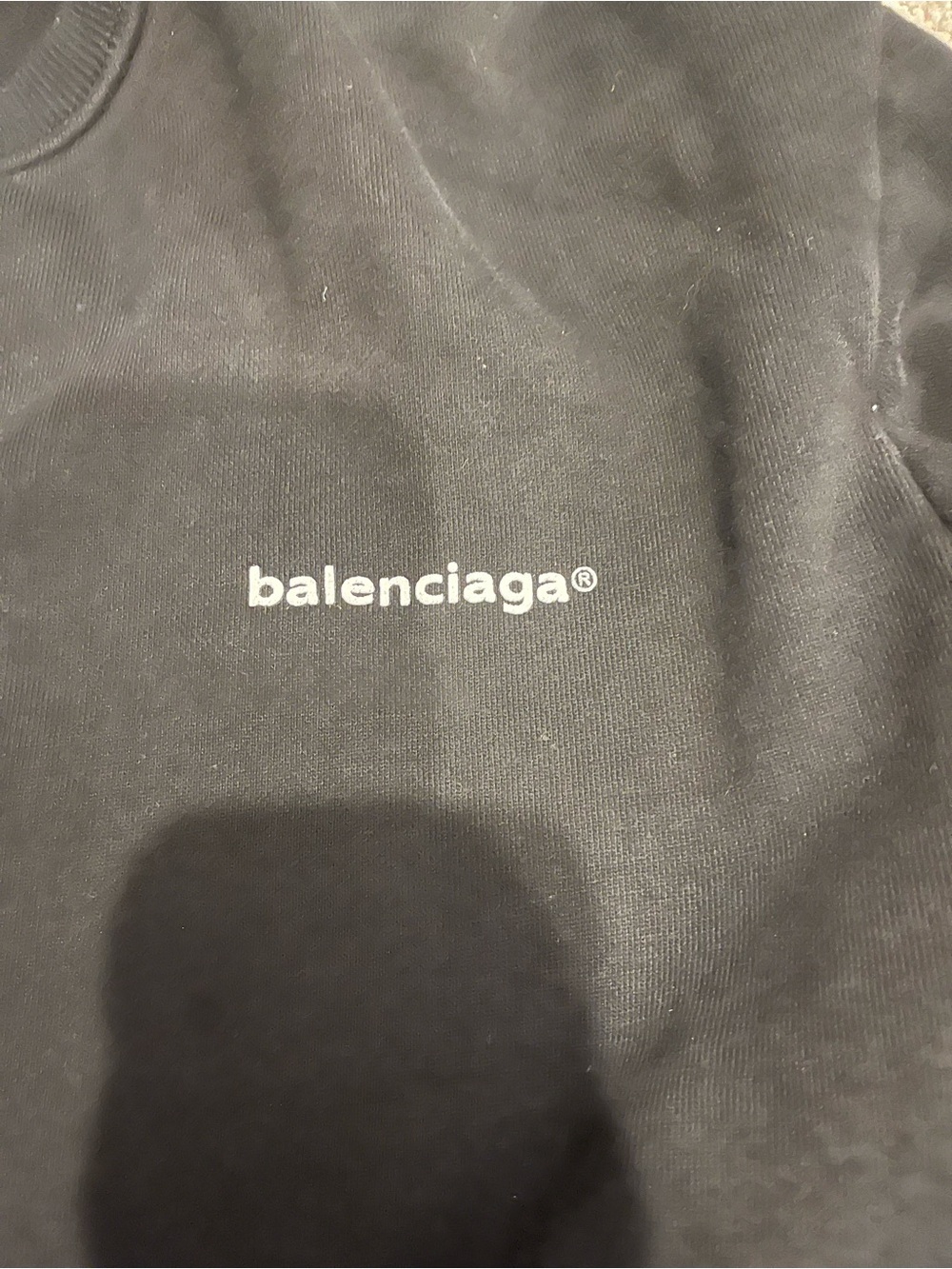 Balenciaga Black Sweatshirt with White Center Logo